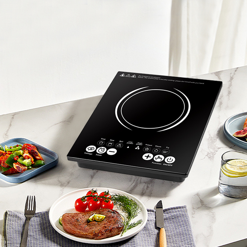 Single Burner Professional Ceramic Glass Portable Cooktop Countertop Induction Cooker with Rapid Boil Boost Induction Boost