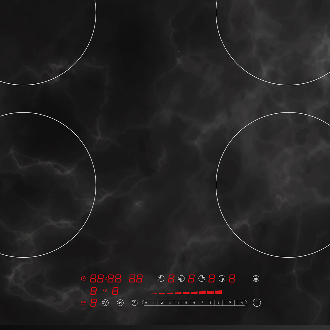 Metal Frame Four Zone Intelligent Built-In Induction Hob with WIFI