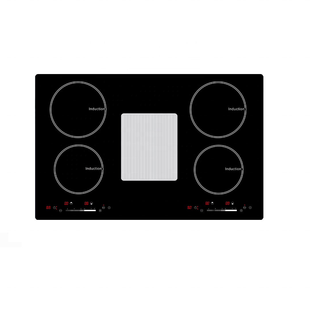 New Design WIFI Control 30 Inch 5 Burners Electric Induction Hobs With Downdraft Cooker Hood