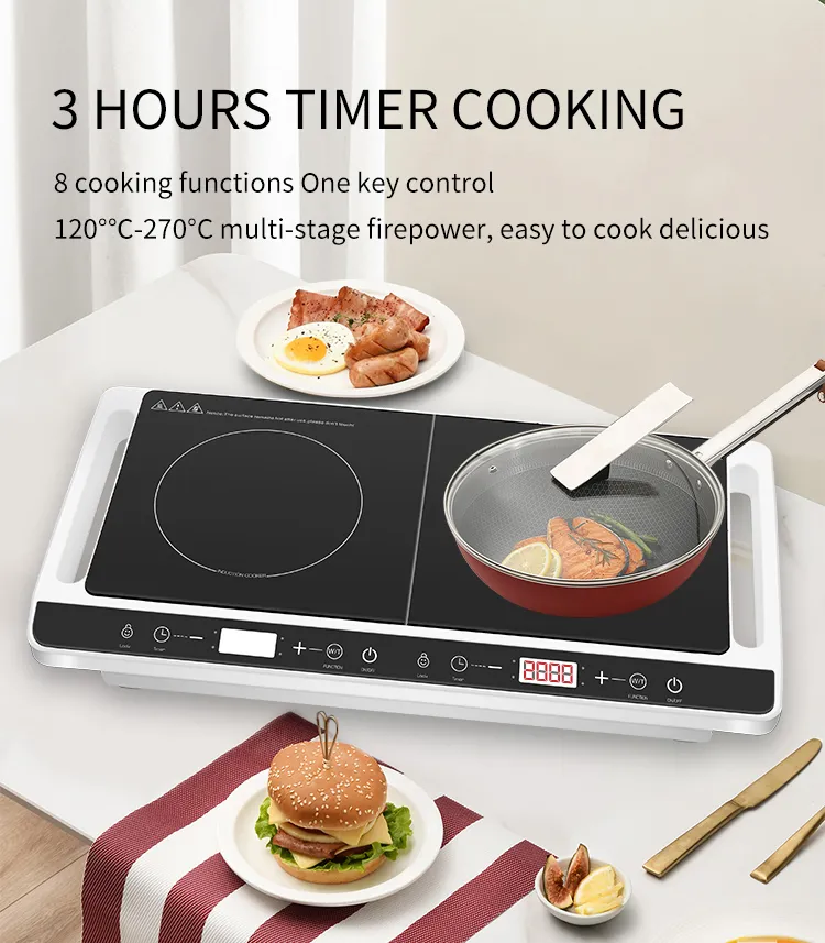 Commercial Induction Cooktop Table Top Double-Cooker Electric Induction Cooker