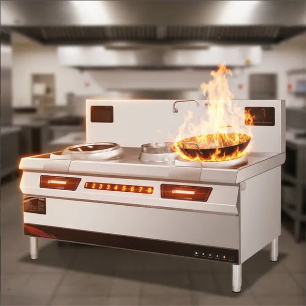 Commercial Induction Wok Cooker Energy Efficient Design for Food Processing