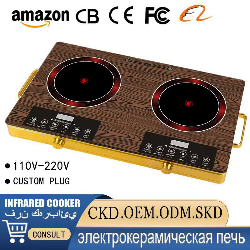 High Quality 3500W 2 Burner Cooktops Double Induction Cookers Electric Stove Radiant Infrared Cooker