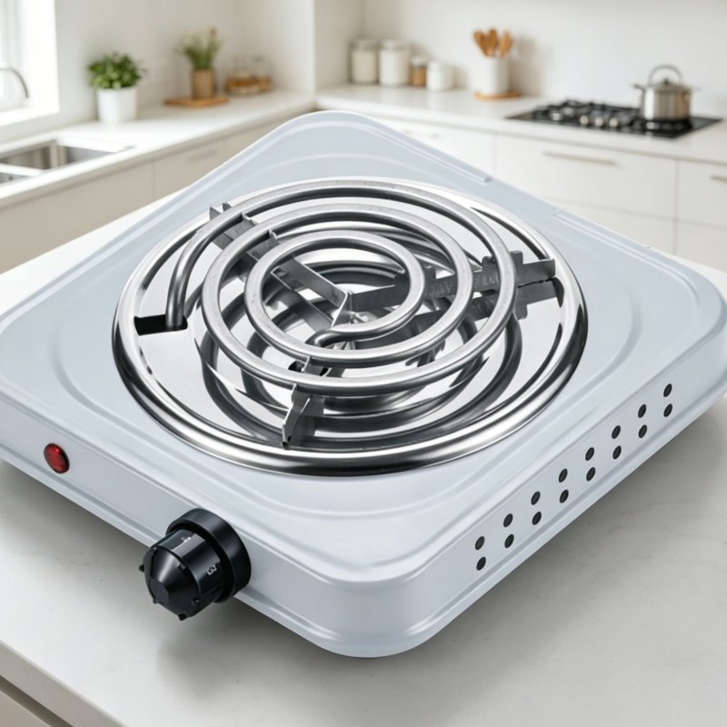 Portable Electric Single Burner Cooktop for Camping, RV and Home Use