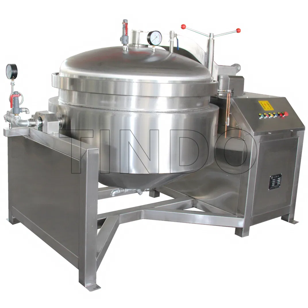 Automatic Industrial Gas Induction High Pressure Cooking Pot Machine for High Viscosity Food