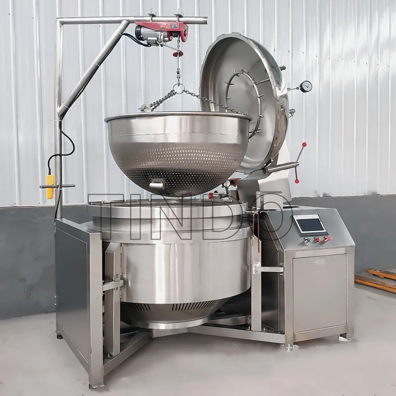 Industrial 600 Liter Pressure Cooking Pot Machine Auto Cooker Beans Equipment