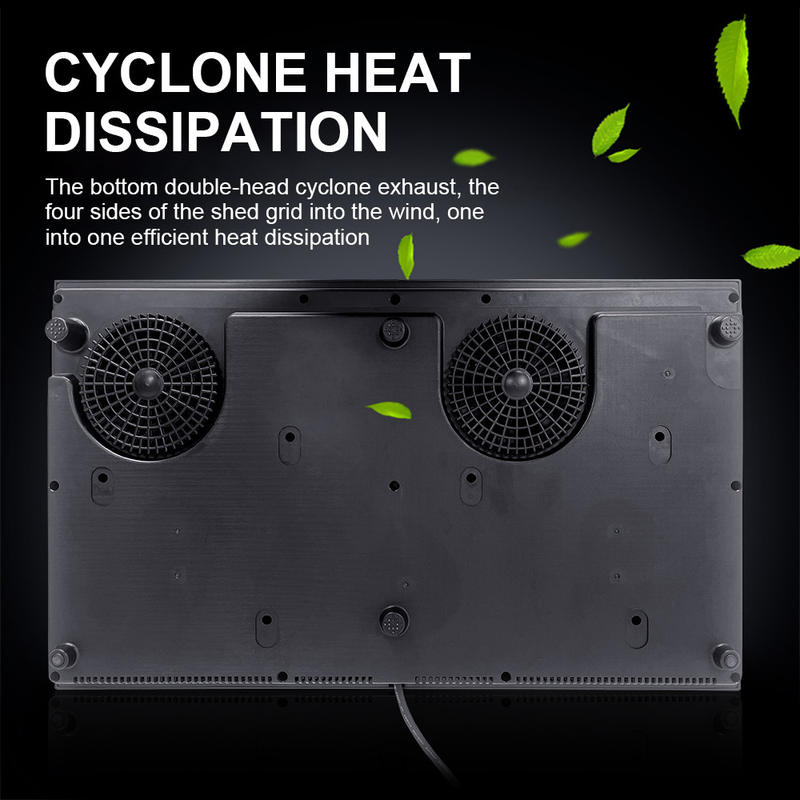 110V US Standard 4400W Black Microlite Panel Touch Control Waterproof Portable Double Burner Horizontal Induction Cooker