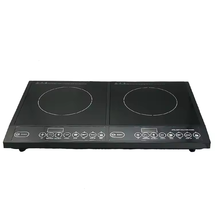 Electric Double-burner Induction Cooker Ceramic Panel High-Power Plastic Housing Waterproof 8-Level Firepower Outdoor Hotel Use
