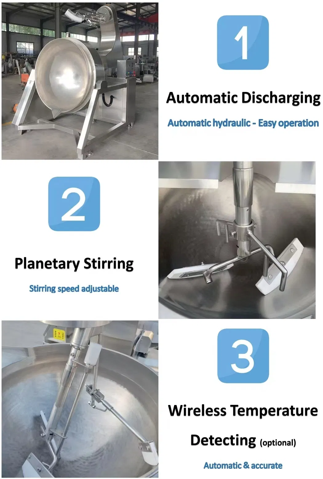 Multi-Purpose Cooking Mixer Machine Industrial Jacketed Cooker Commercial Kitchen Equipment Detail 1