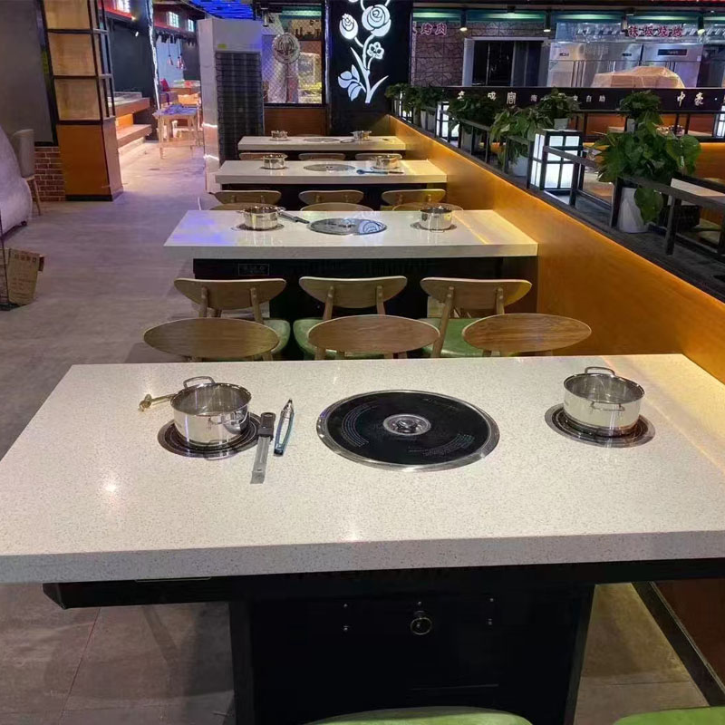 Restaurant table design with induction cooker