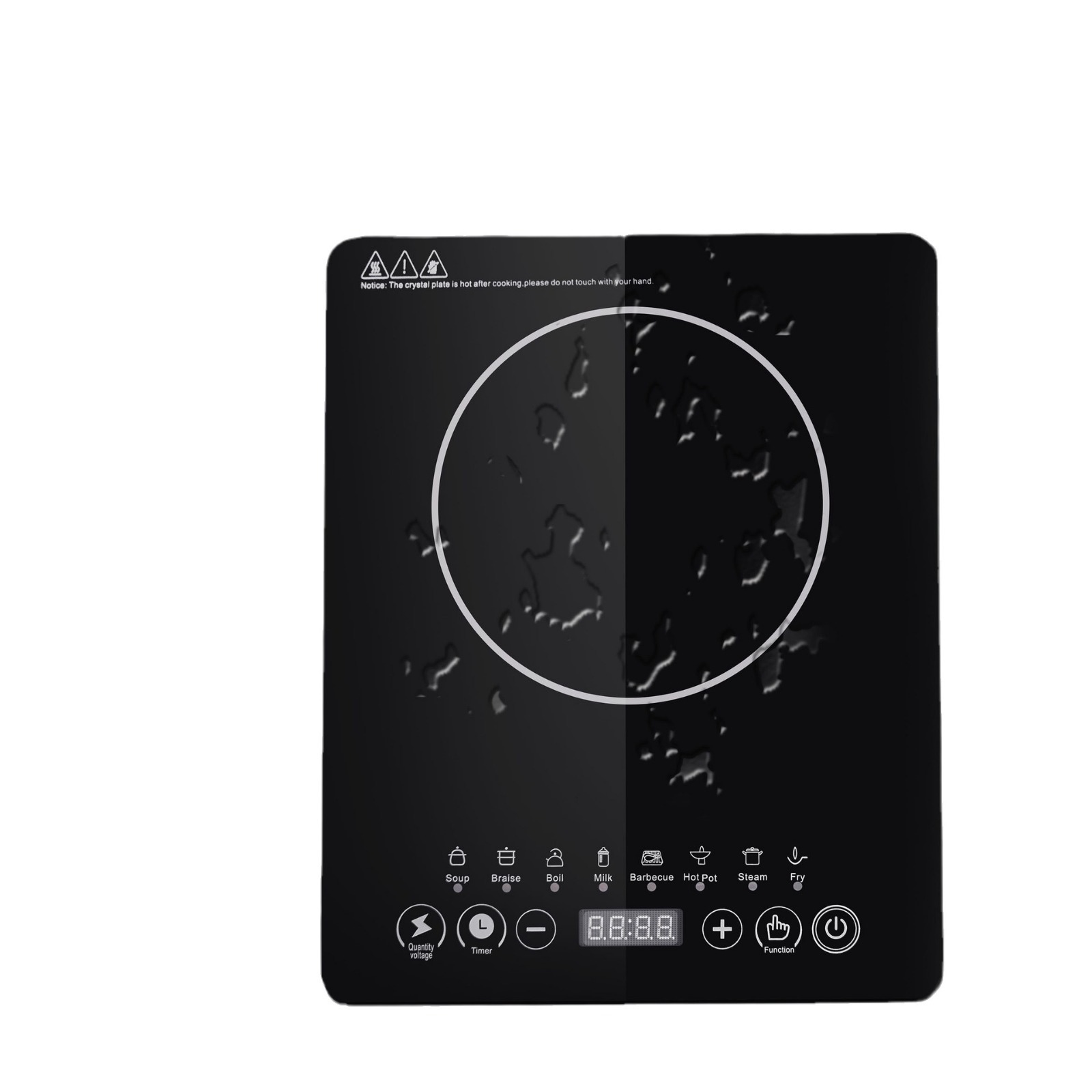 Electric Induction Cooktop Home Use Smart Timer Hot Pot Stir-Fry Stew Multi-Function; 1000W Large Waterproof All-in-One;