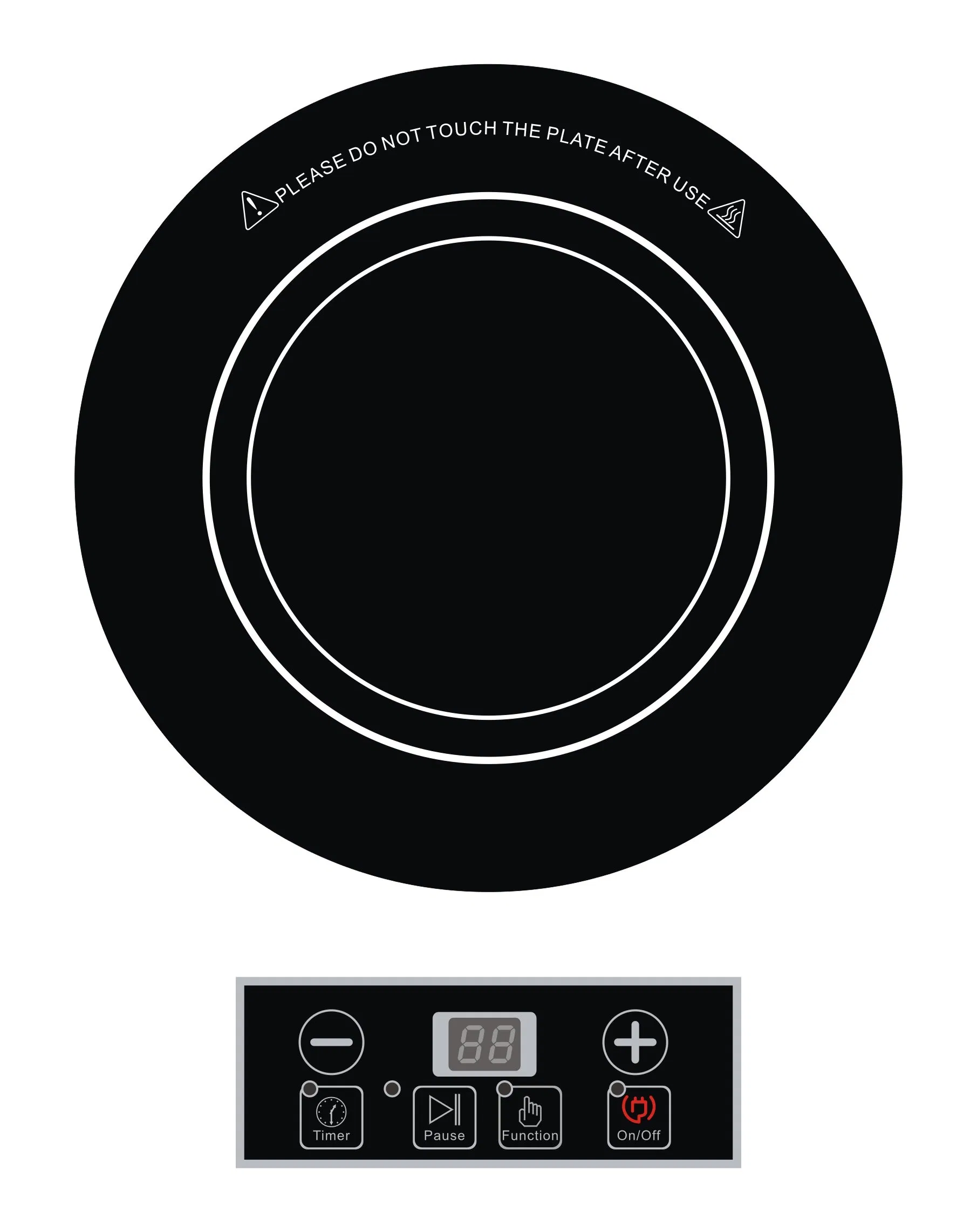 Built in type 2000W single burner induction cooker/cooktop