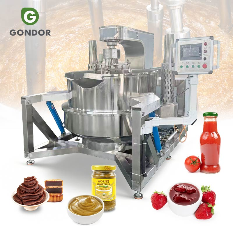 Industrial Small Batch Food Jacket Steam Induction Syrup Nougat Cooking Kettle Mixer Machine for Sale