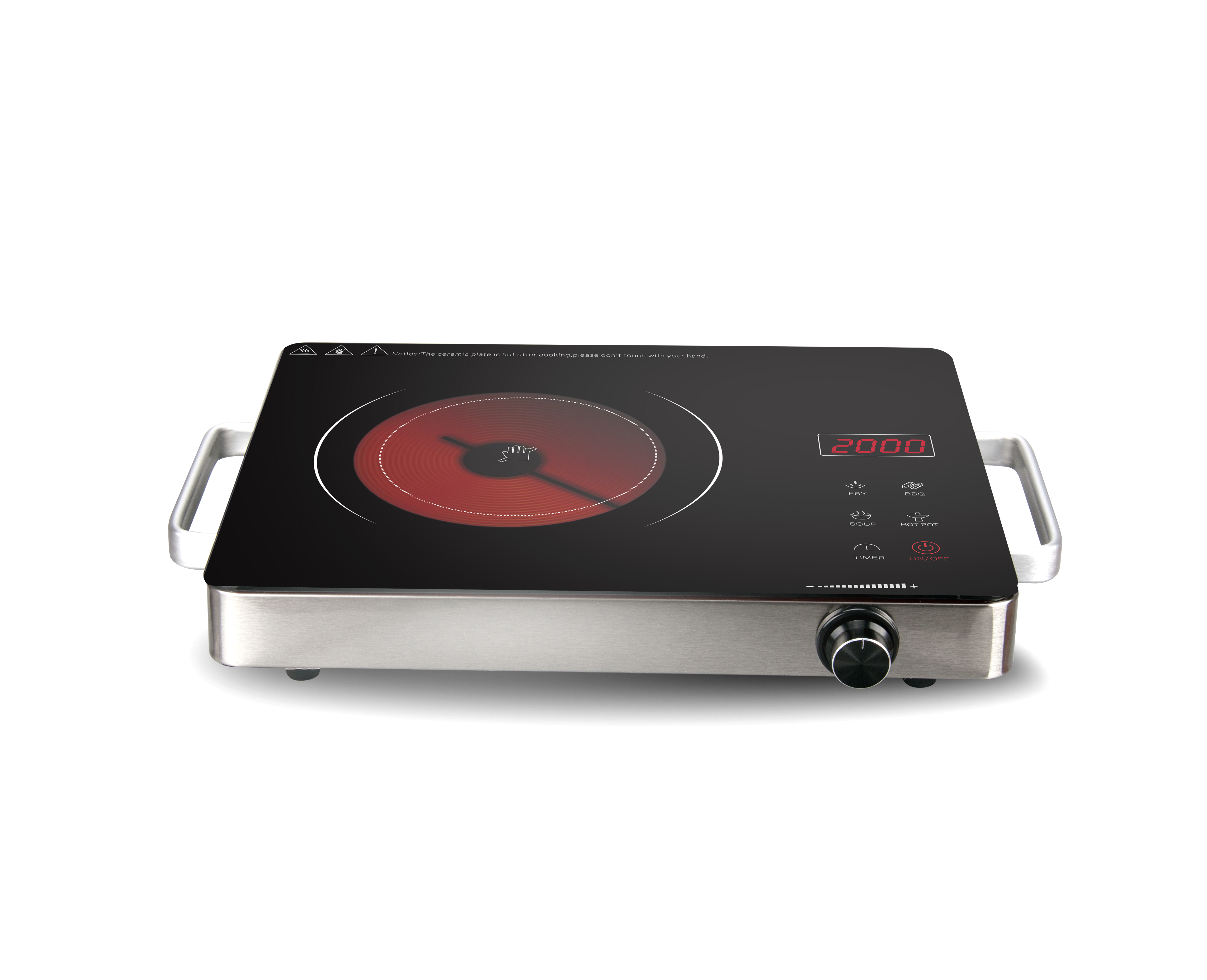 Household 2000W Electric Stove Infrared Hot Plates Multifunction Digital Burner Induction Cooker Hob Glass Ceramic Cooktop
