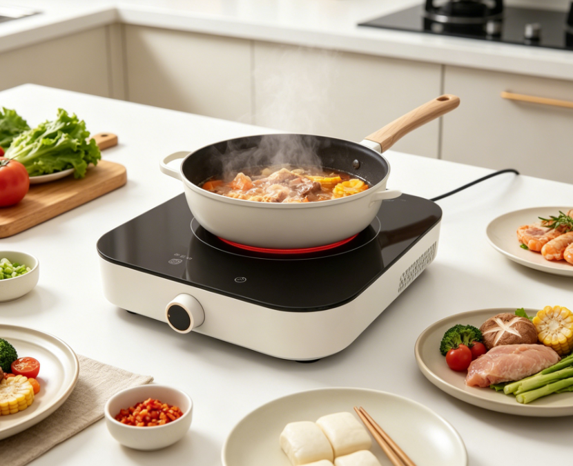 120V 1800W Induction Cooker, Single Burner Portable Induction Cooktop with Timer F18C