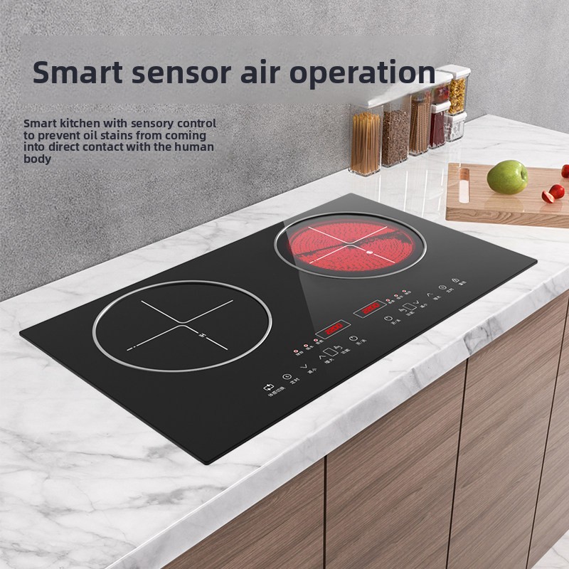 Hot Nice Smart Body-sensing Household Desktop Embedded Double-head Induction Cooker High-power Electric Ceramic Stove Touch