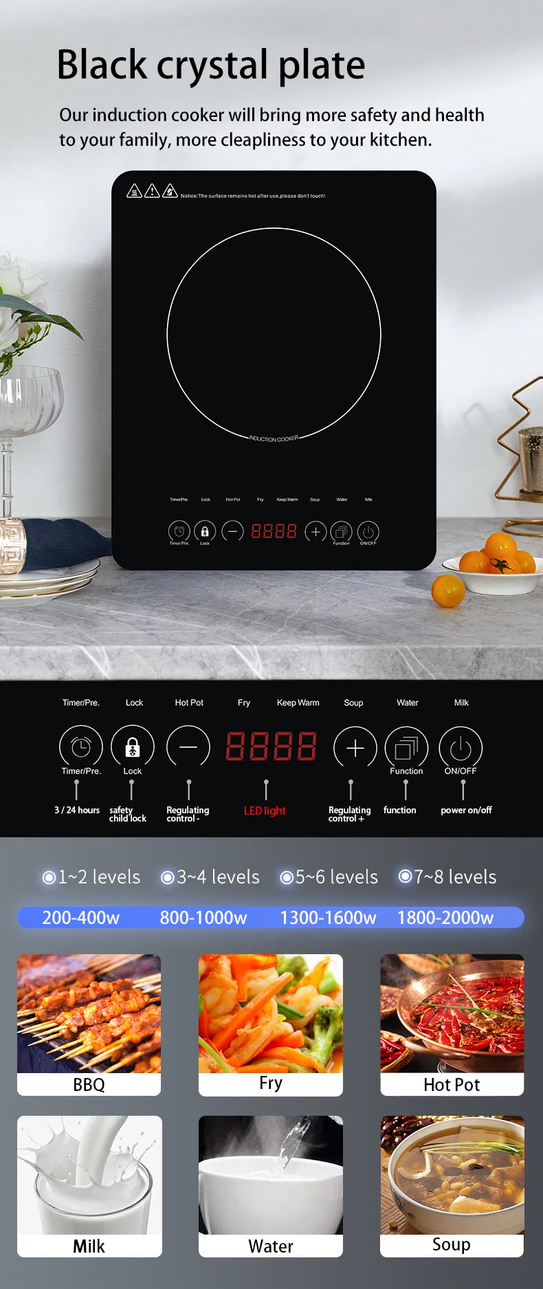 High Power Induction Wok Stove Restaurant Table Electric Single Commercial Induction Cooker