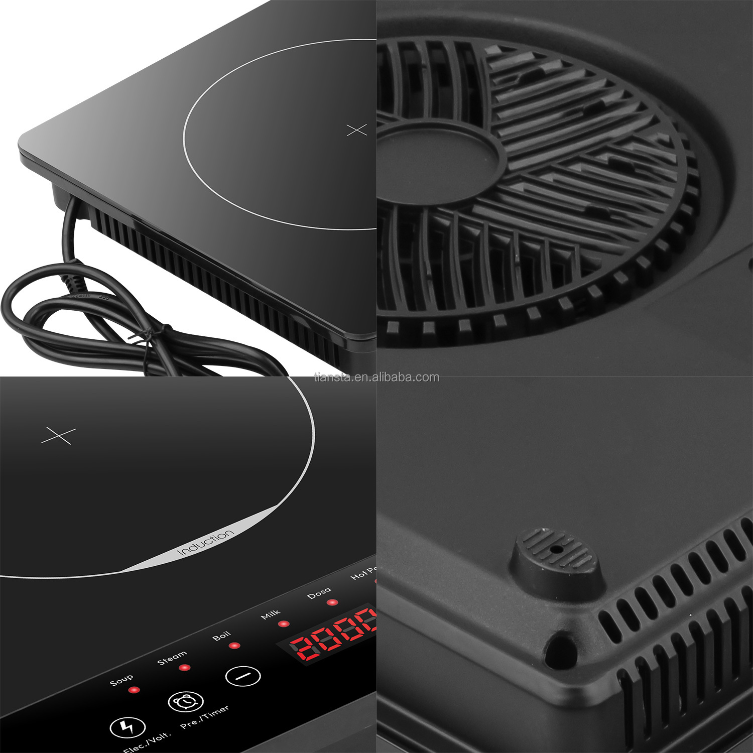 Household Built-in Electric Cooktop 2000W Single Burner Touch Control Induction Cooker Approved with CE Certificate