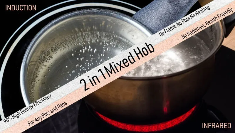 Hybrid Radiant-Induction Cooktop with Powerboost