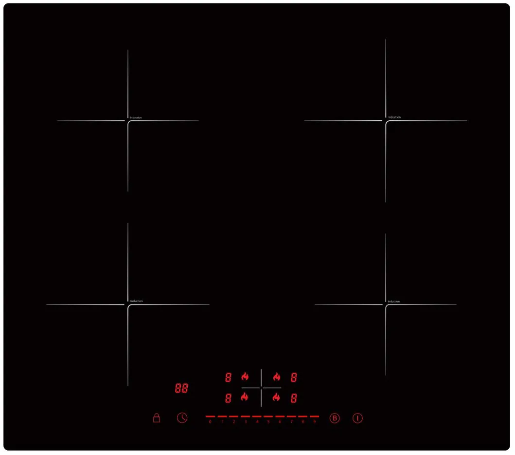 Europe Style 220V 6800W Multi-Function Touch Control 4 Burners Induction Cooker