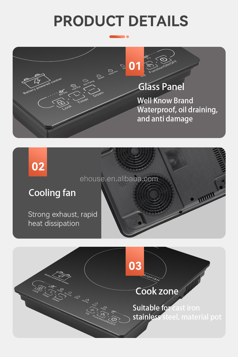 High quality Toughened glass with ring desing induction cooker 7