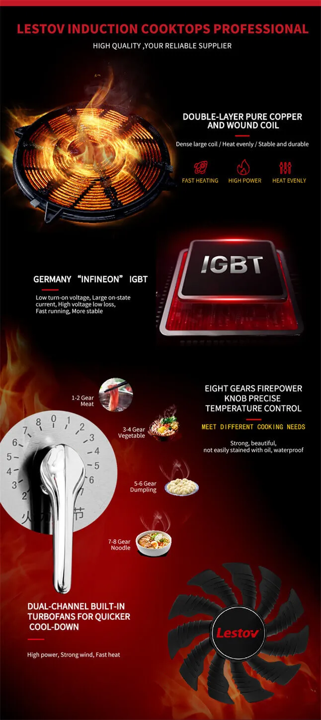 Commercial Induction Range Kitchen Appliance for Restaurant