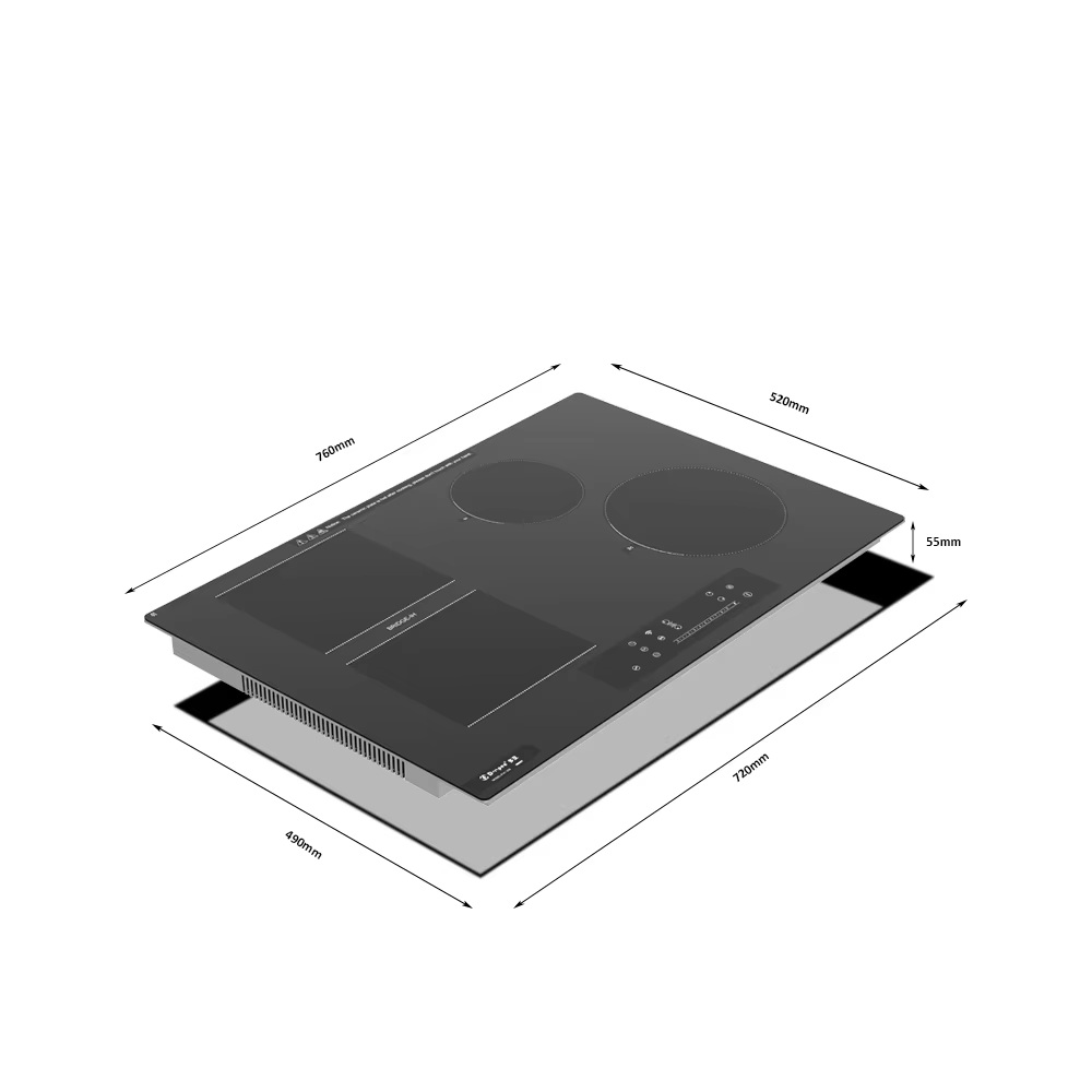 30" Smart Induction Cooktop with Wi-Fi and Food Temperature Probe for Searing, Sous Vide, Deep Frying and Melting