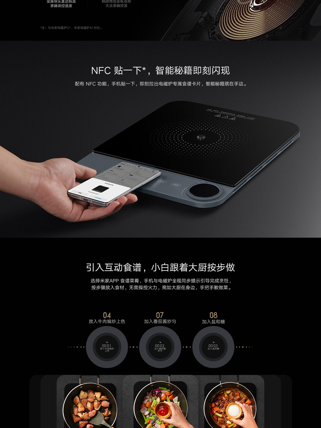 Mi Smart Ultra-Thin Induction Cooker - 2200W, 53mm Thin, OLED Touch, Intelligent Temp Control, Low Noise