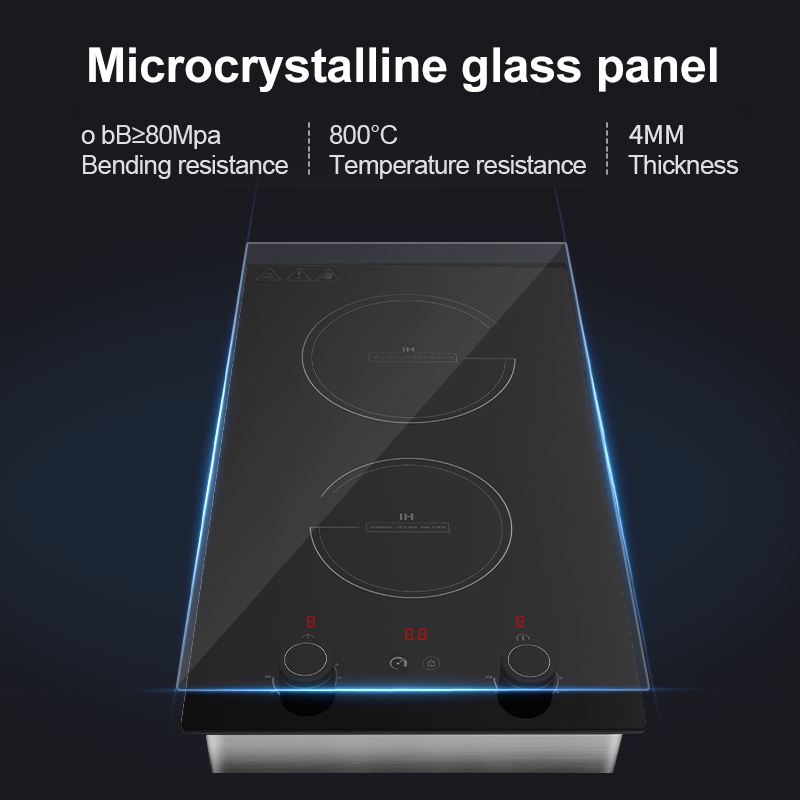 Professional Built in Induction Hob Double Burner 3500W Ultra Thin Embedded Cooktop for Modern Kitchen Renovation