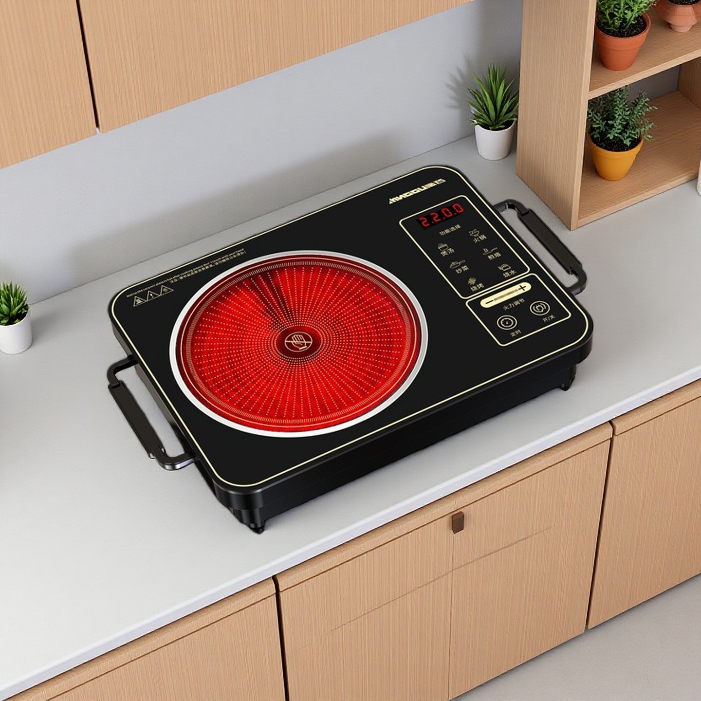 Ceramic-Glass Infrared Induction Cooktop Stainless Steel Housing Built-in Design Durable Electric Heating Plate Household Hotel