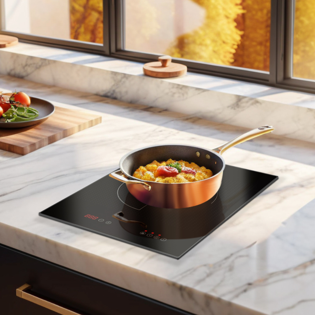 High Quality Cooktop With Black Glass Single Burner Electric Cooktop Induction Plate Cooker Built-in 2000w Electronics Stove