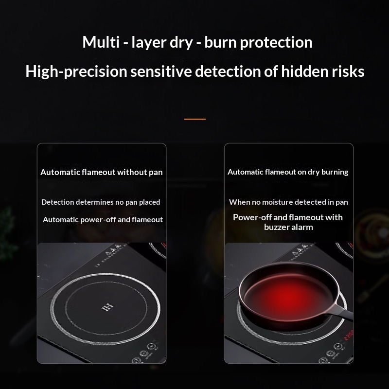 Cross-border Embedded Induction Cooker Electric Dual Burners Touch Control Black Microcrystalline Panel Household High-power