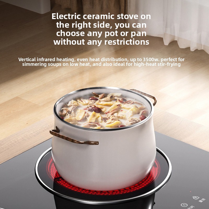 Hot Nice Smart Body-sensing Household Desktop Embedded Double-head Induction Cooker High-power Electric Ceramic Stove Touch