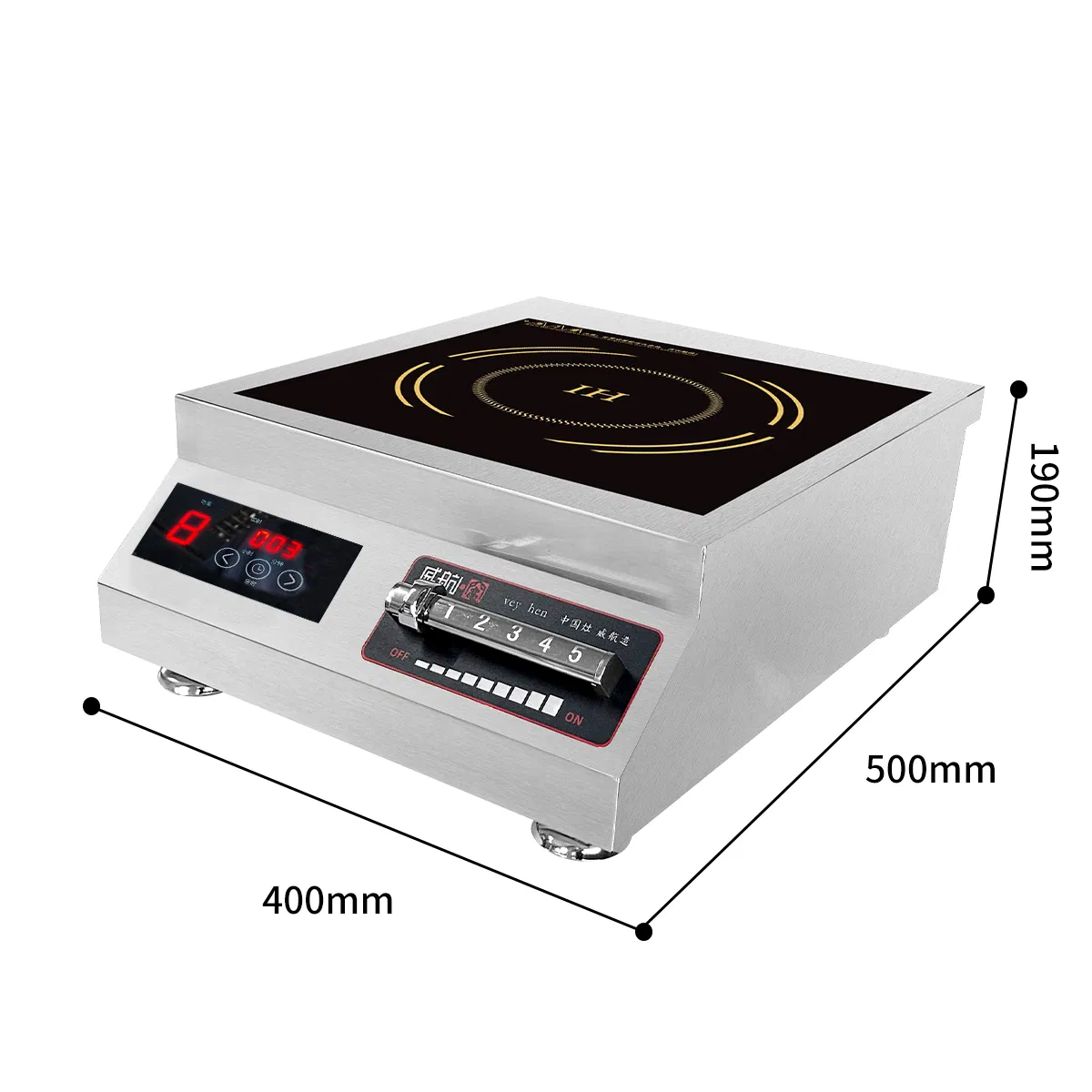 Powerful 5kw Energy-Efficient Induction Cooktop with Pre-Set Options