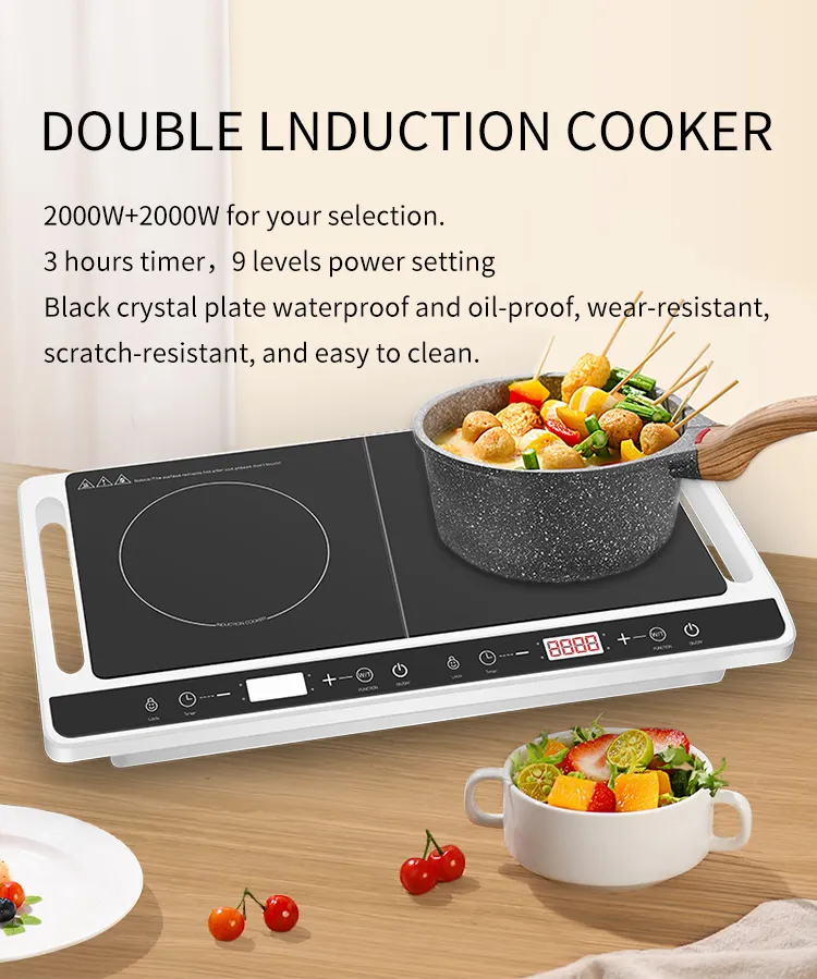 Commercial Induction Cooktop Table Top Double-Cooker Electric Induction Cooker