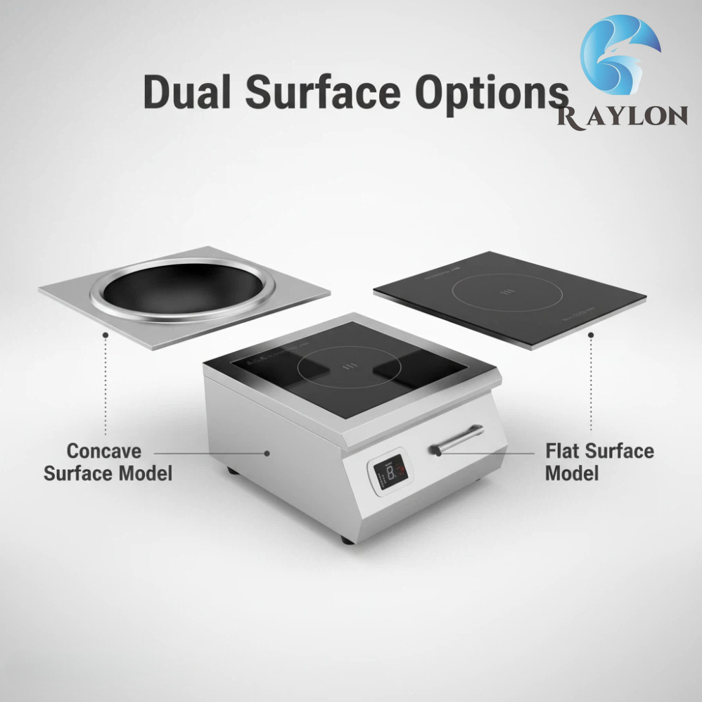 Commercial Induction Cooker Double Zone Heating System for Restaurant Kitchen