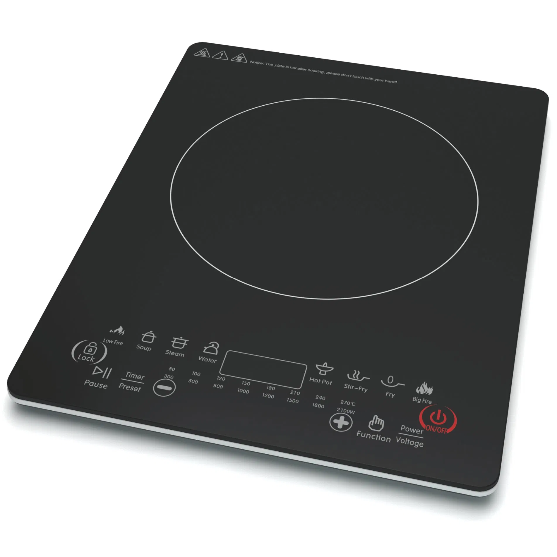 Induction Cooker Electric Stove Single Burner 2100W Key Control Cooktop