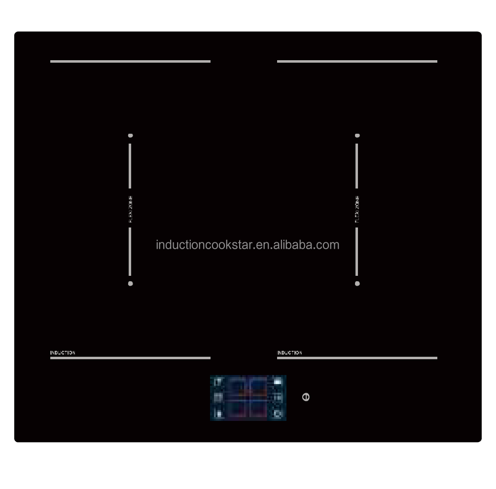 Electric Induction Cooktop 4 Heating Zones Ceramic Surface 7200W Built-In LCD TFT Touch Control Built-in WIFI for Household Use