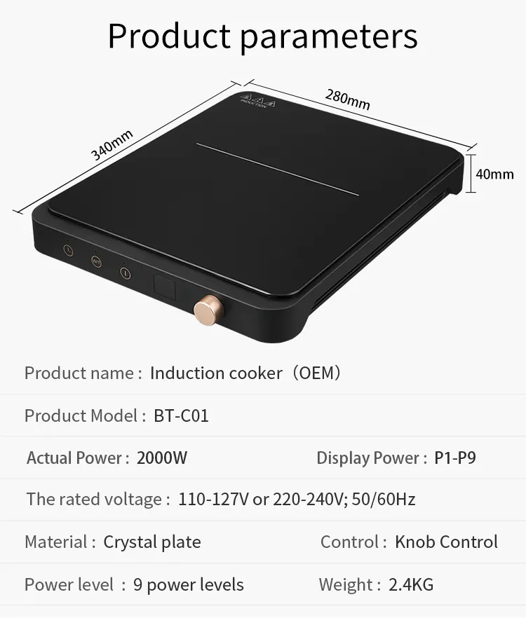Professional Commercial Induction Cooker 2000W Electric Infrared Cooker