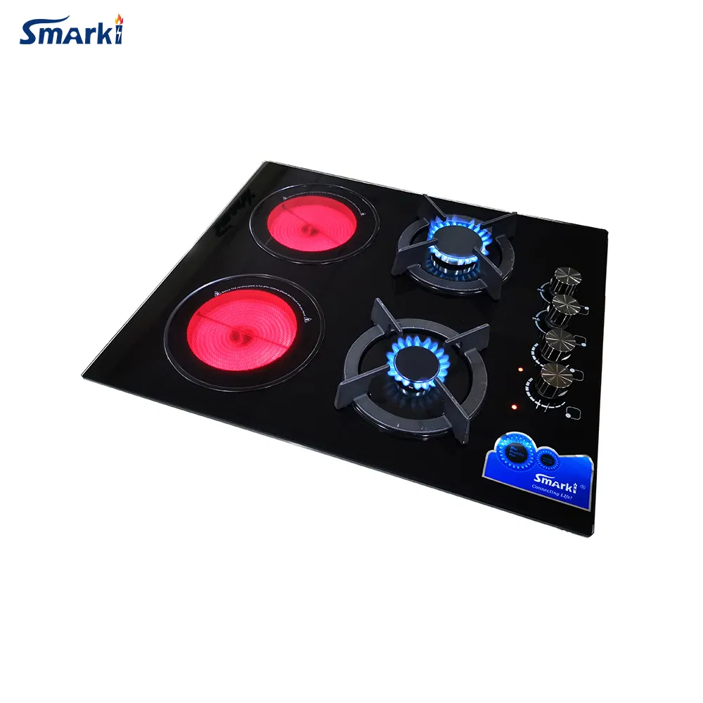 2 Gas 2 Electrical Hybrid Cooktop Built in 4 Burners Combi Hob