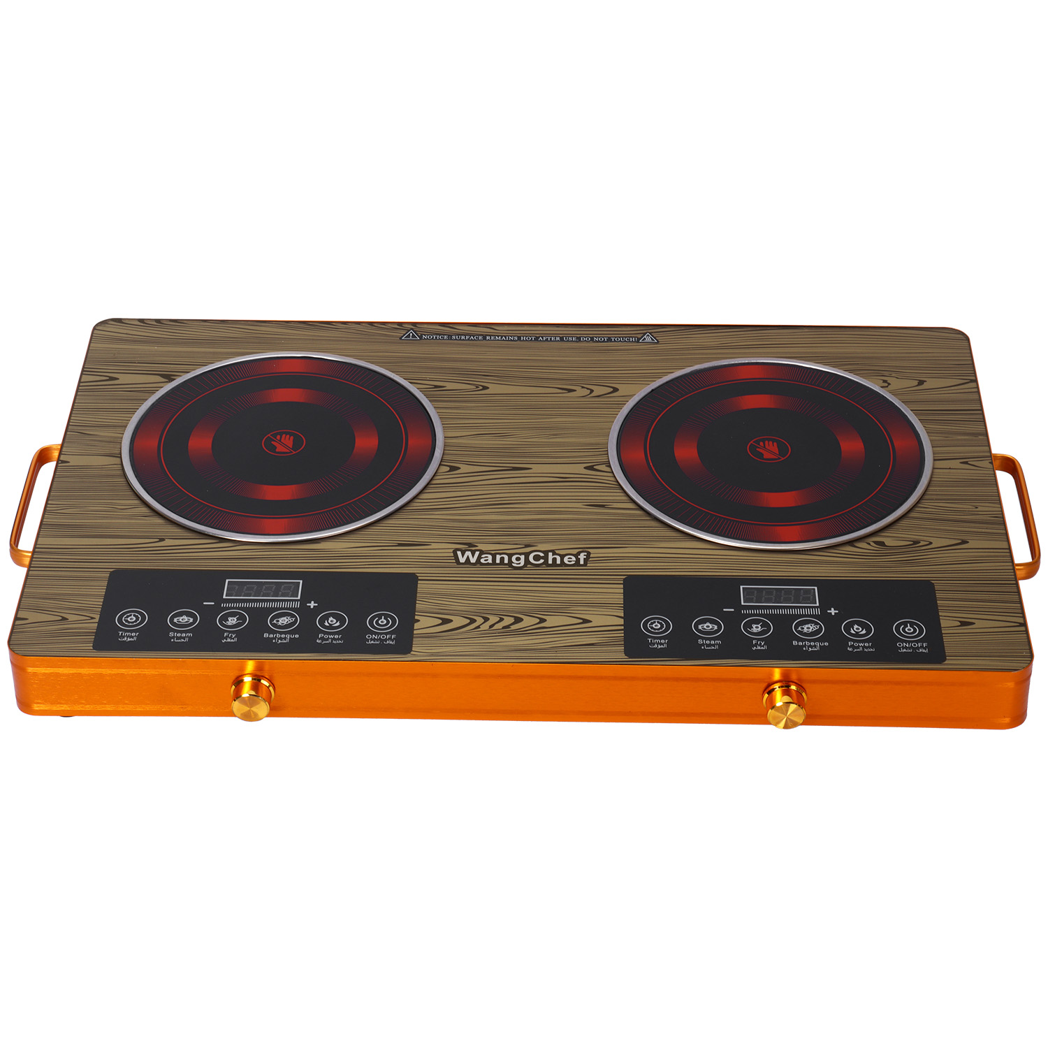 Double Silver Crest Portable Commercial Ceramic Electric Induction Cooktop 2 Burner Kitchen Cooker