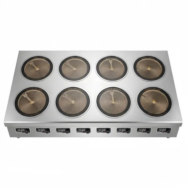 Commercial Induction Cooker Double Zone Heating System for Restaurant Kitchen