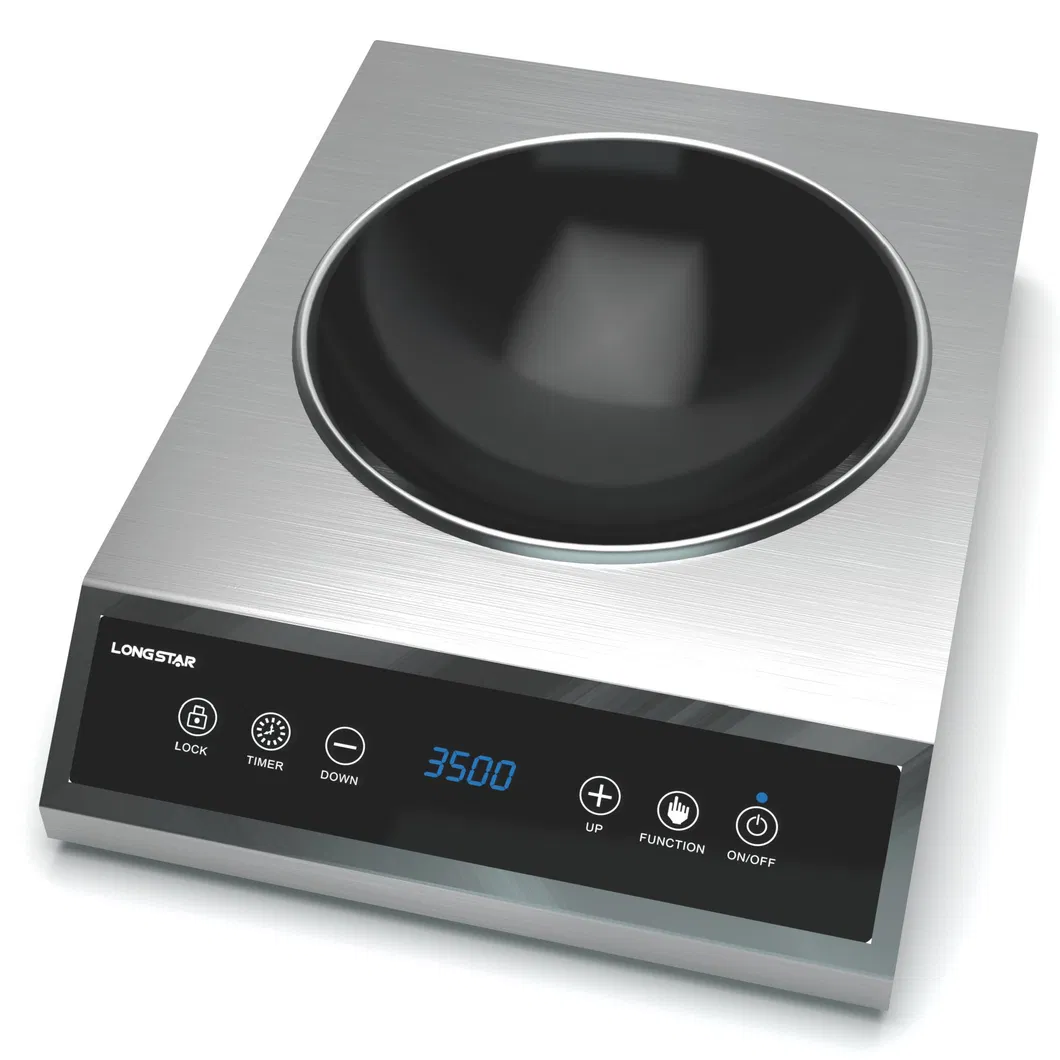 Stainless Steel Body 220V 230V 7000W Commercial Induction Cooker 2 Plate Burner 4 Digital Display
