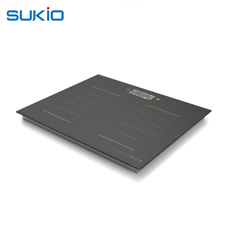 Built in Four Burners Glass Panel Induction Cooker Wifi TFT LCD Display Touch Induction Hob