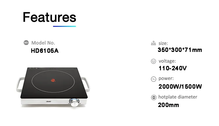 Household Temperature Setting Microcrystalline Panel Induction Ceramic Single Burner Electric Cooktops