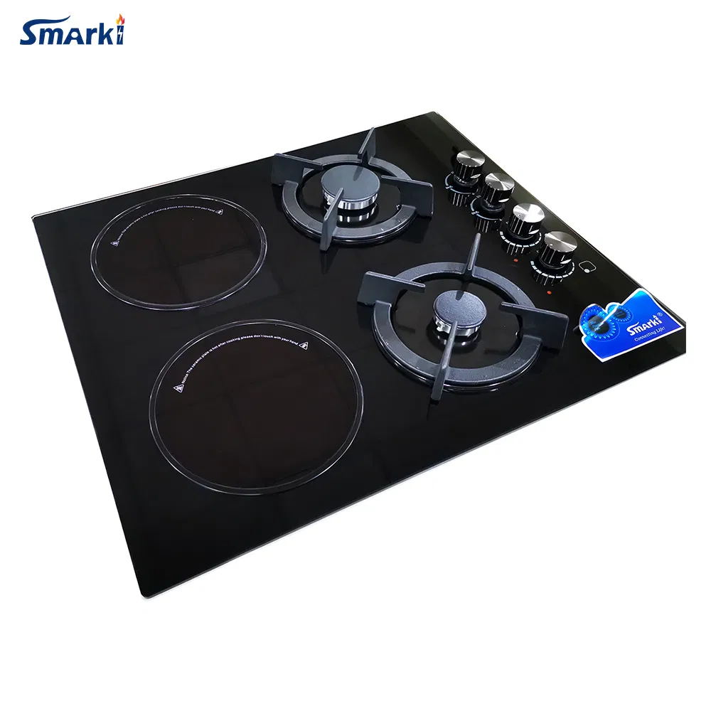 2 Gas 2 Electrical Hybrid Cooktop Built in 4 Burners Combi Hob