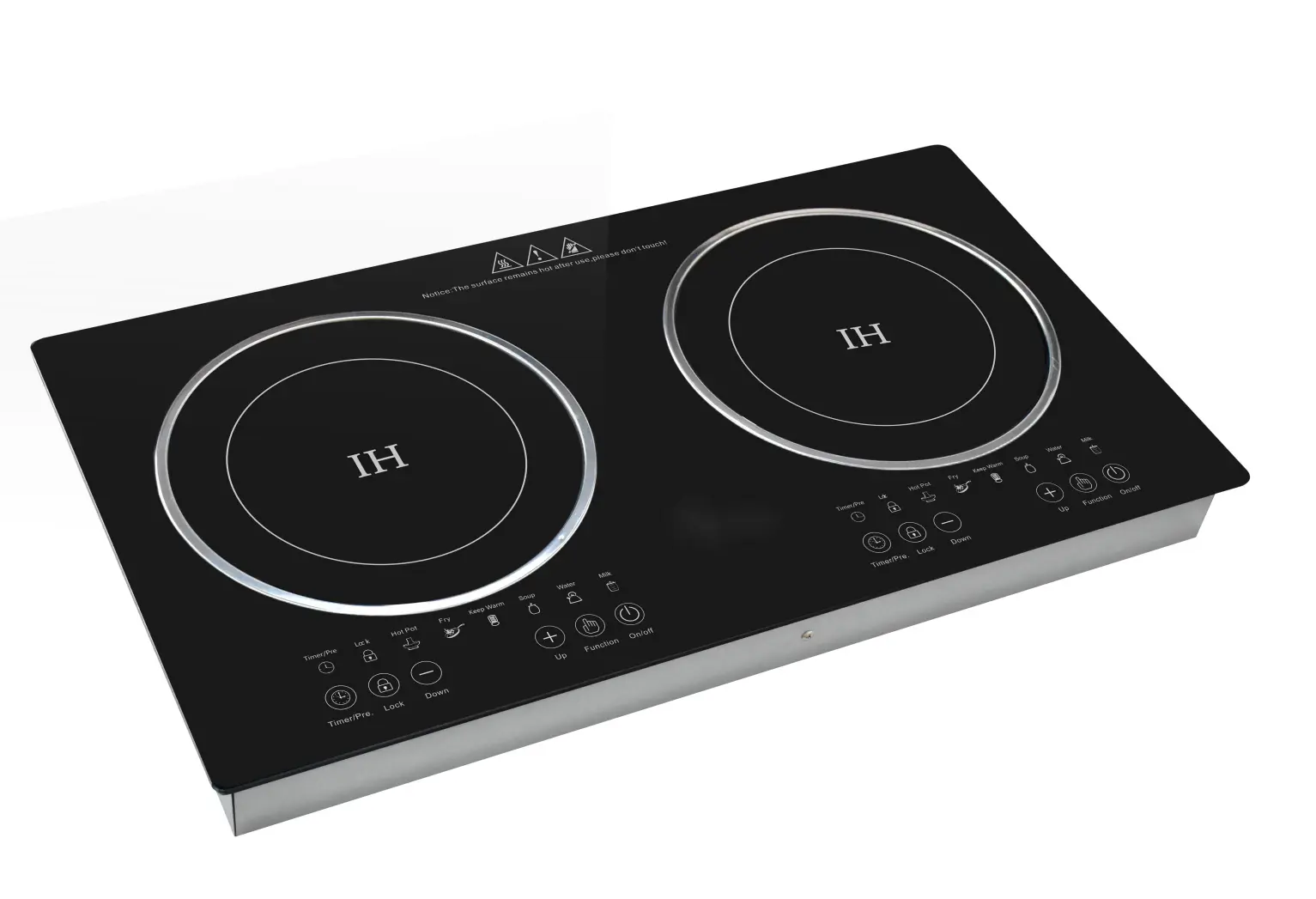 2-Burner Built-In Induction Cooker Electric Stove with Ceramic Cooktops for Home Kitchen Cooking Range