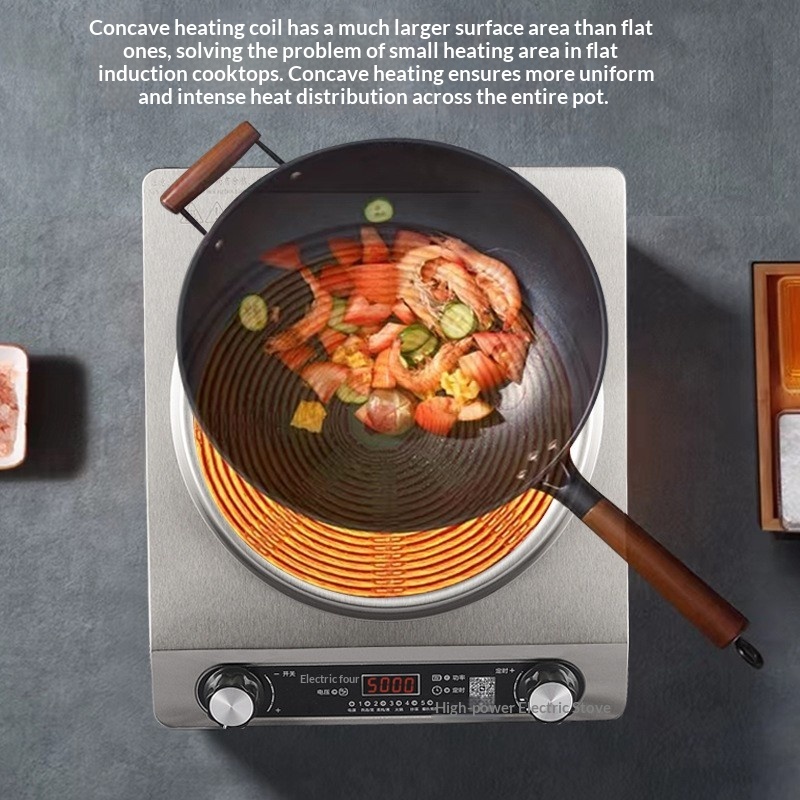 German Electric Induction Cooker Full Set 5000W High-Power Ultra-Thin Commercial Outdoor Household Use Waterproof LCD Display 5