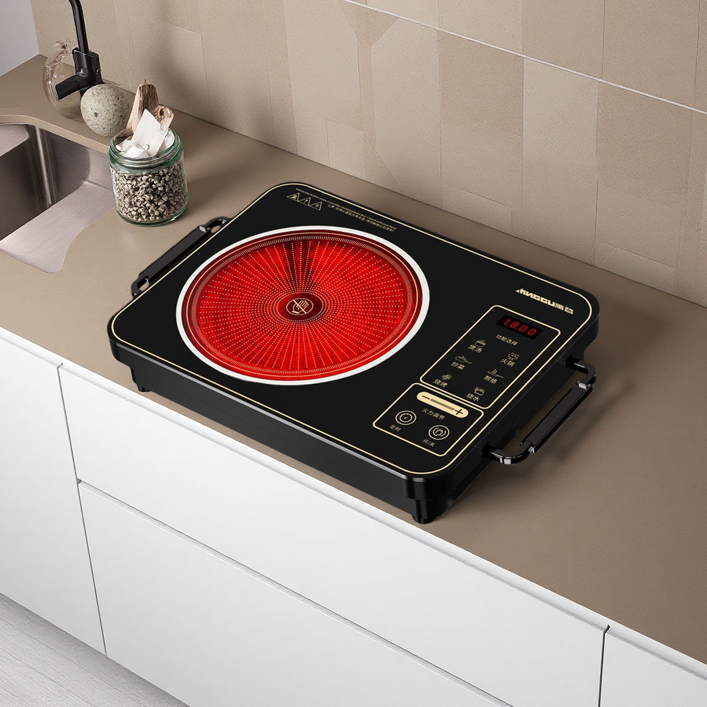 Ceramic-Glass Infrared Induction Cooktop Stainless Steel Housing Built-in Design Durable Electric Heating Plate Household Hotel