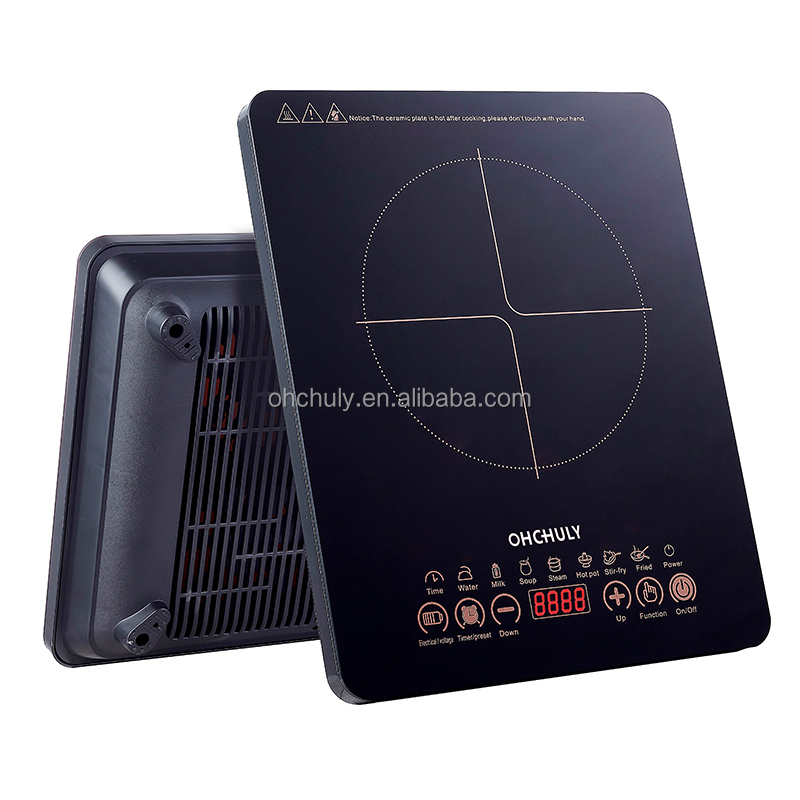 Factory Direct Supply Super Slim Ultra-Thin Crystal Glass Black Induction Cooker Smart Function Cooktop Stove Ceramic Electric