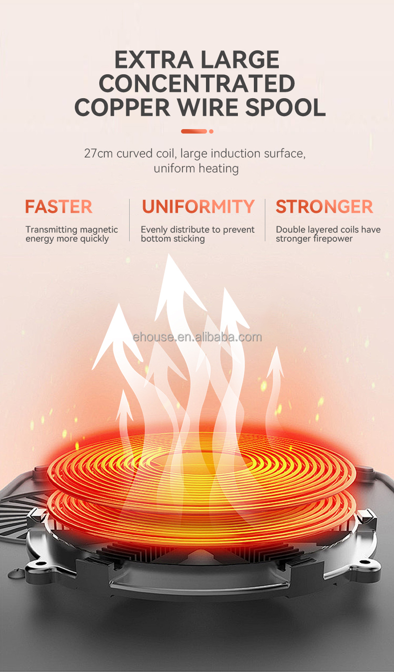 High quality Toughened glass with ring desing induction cooker 5